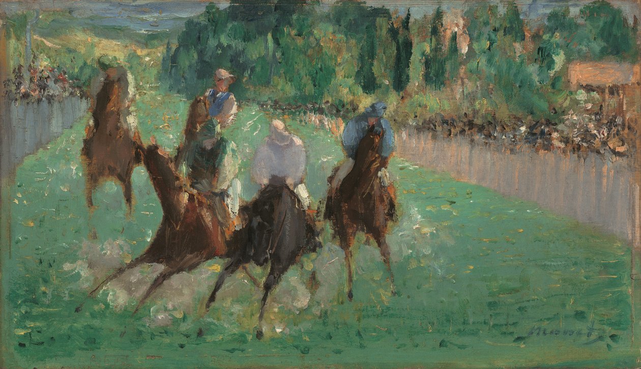 En las carreras, c.1875 de Édouard Manet