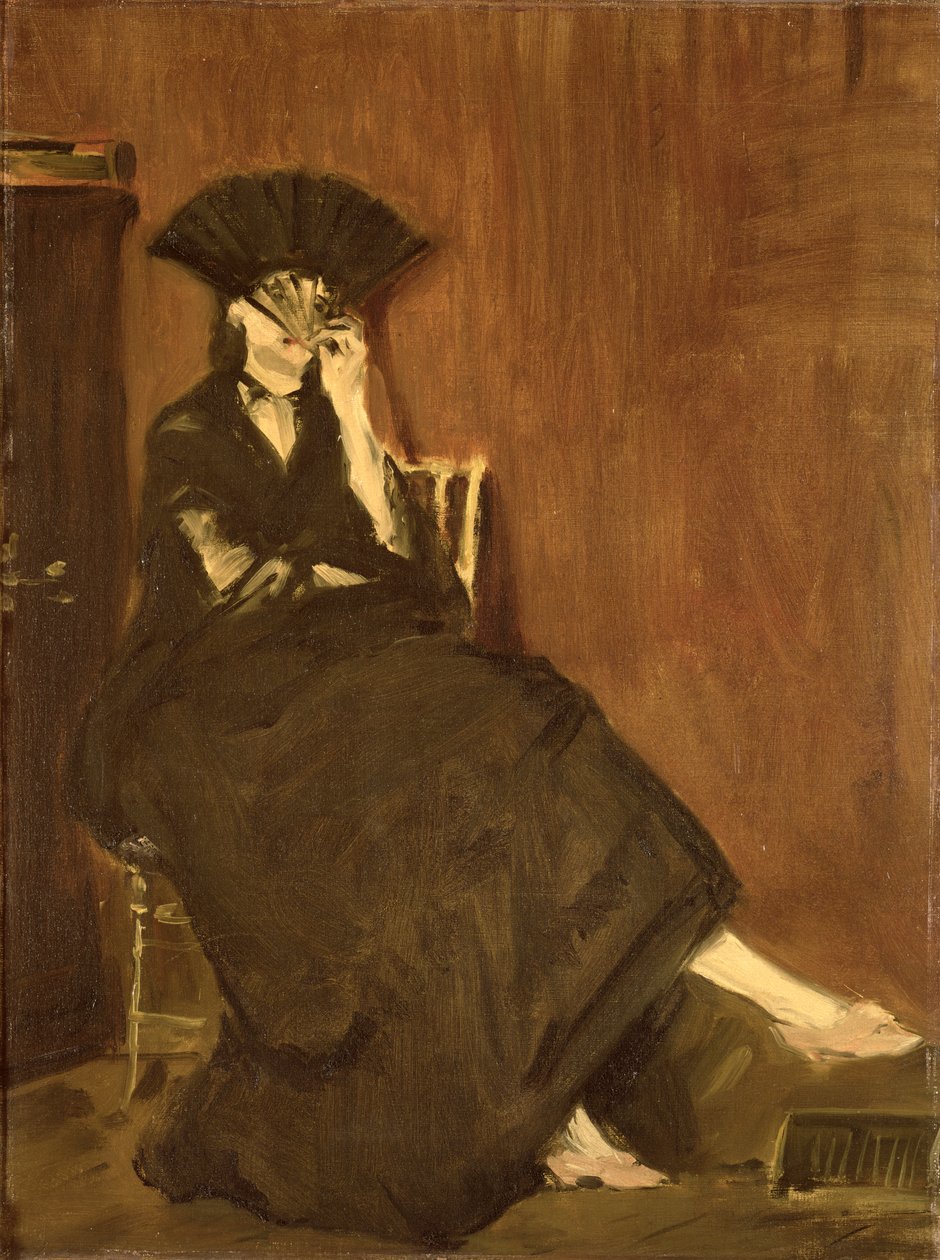 Berthe Morisot (1841-95) con un Abanico, 1872 de Édouard Manet