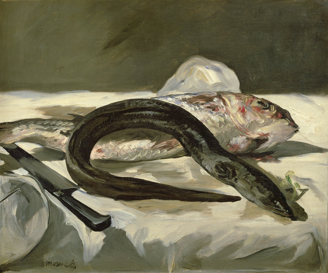 Anguila y salmonete, 1864 de Édouard Manet