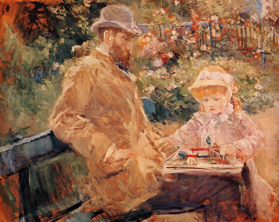 Eugène Manet y su hija en Bougival de Édouard Manet