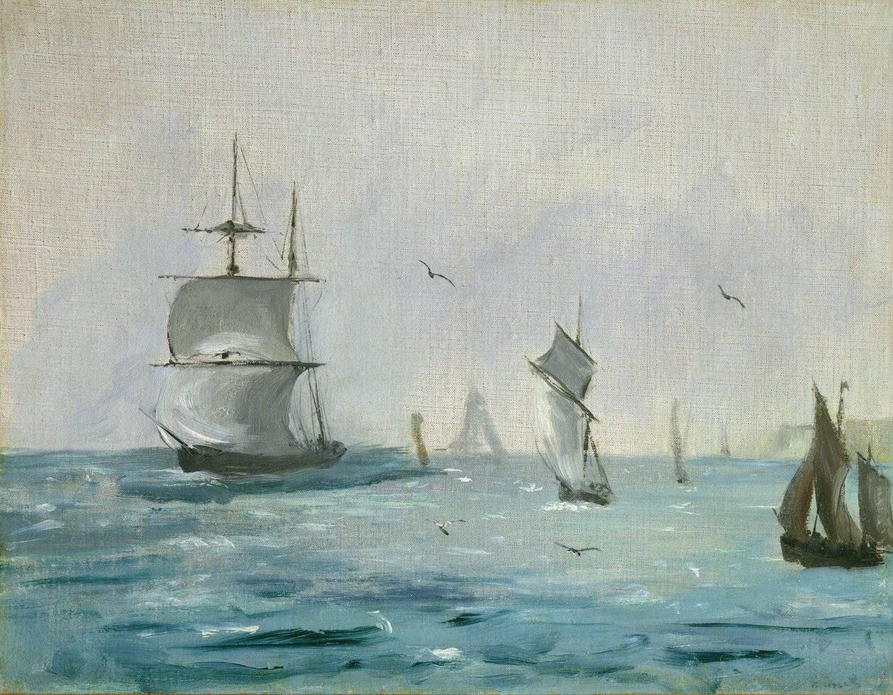 Barco de pesca llegando, con el viento detrás, 1864 de Édouard Manet