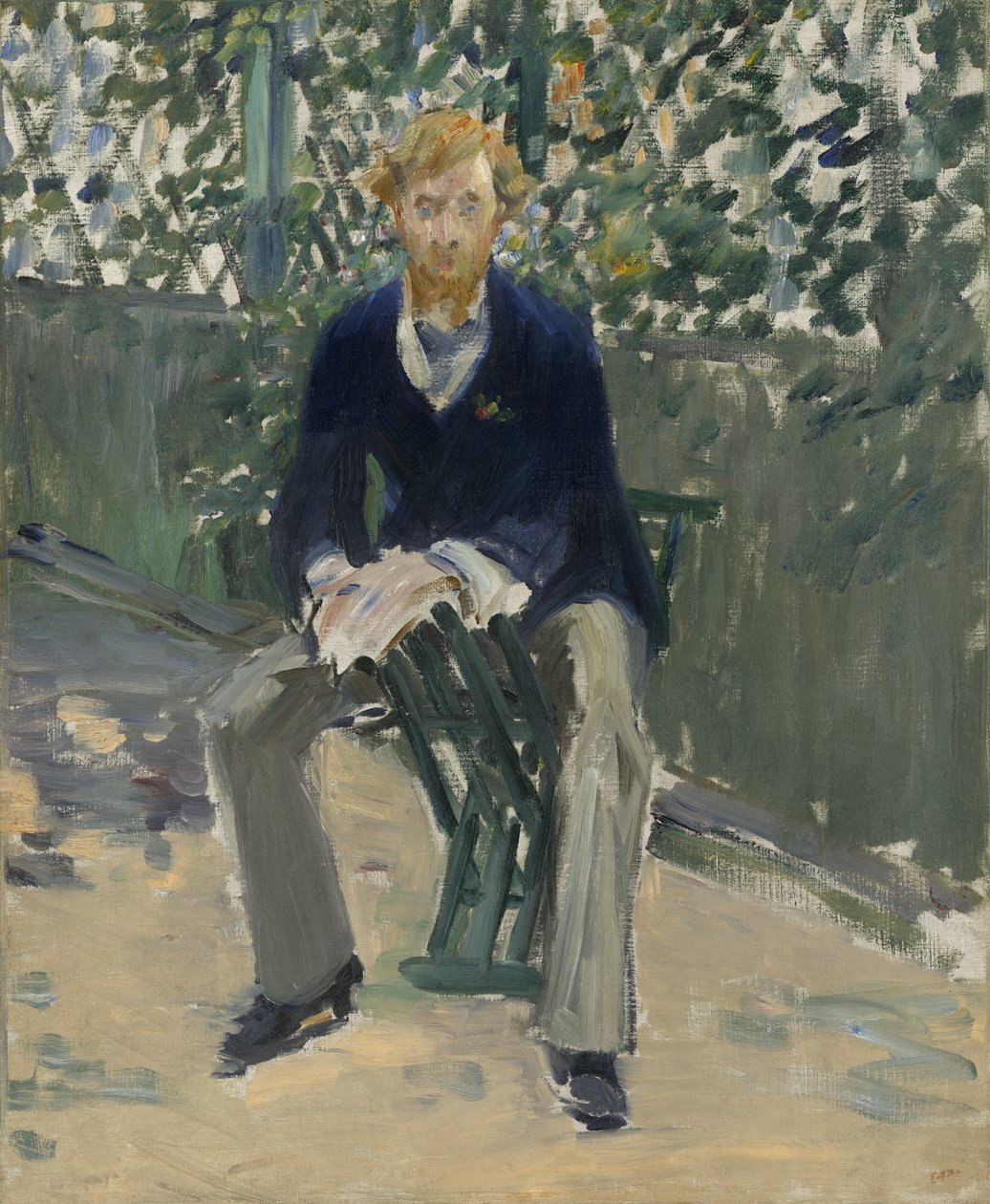 George Moore en el Jardín del Artista, c.1879 de Édouard Manet