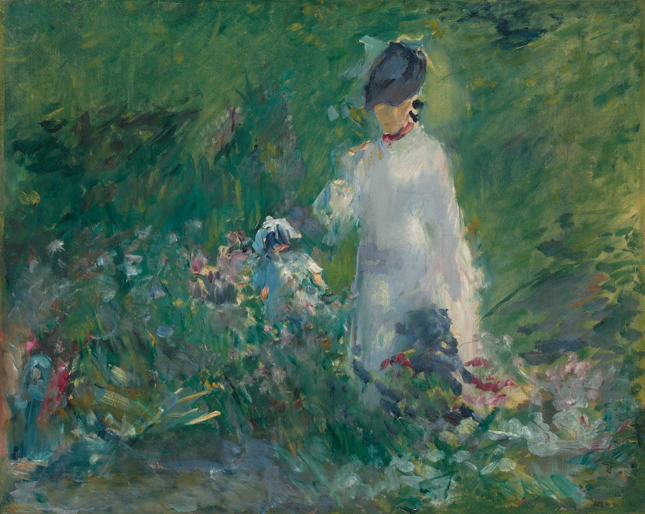 Joven mujer entre las flores de Édouard Manet
