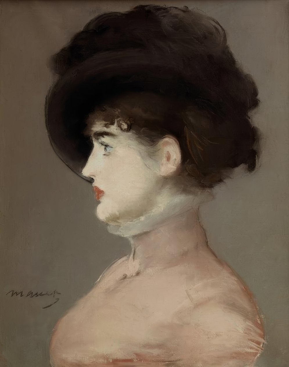 La mujer con sombrero negro: Retrato de Irma Brunner de Édouard Manet