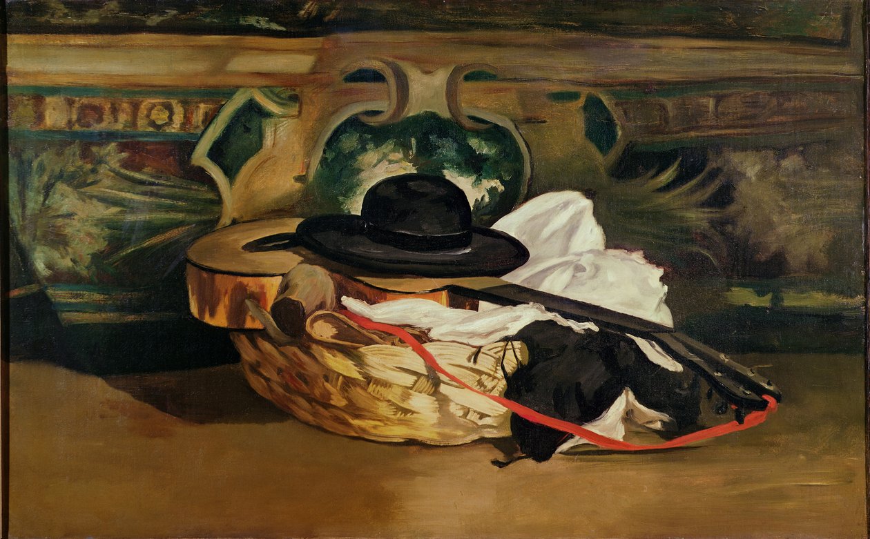 Naturaleza muerta: Guitarra y Sombrero, 1862 de Édouard Manet