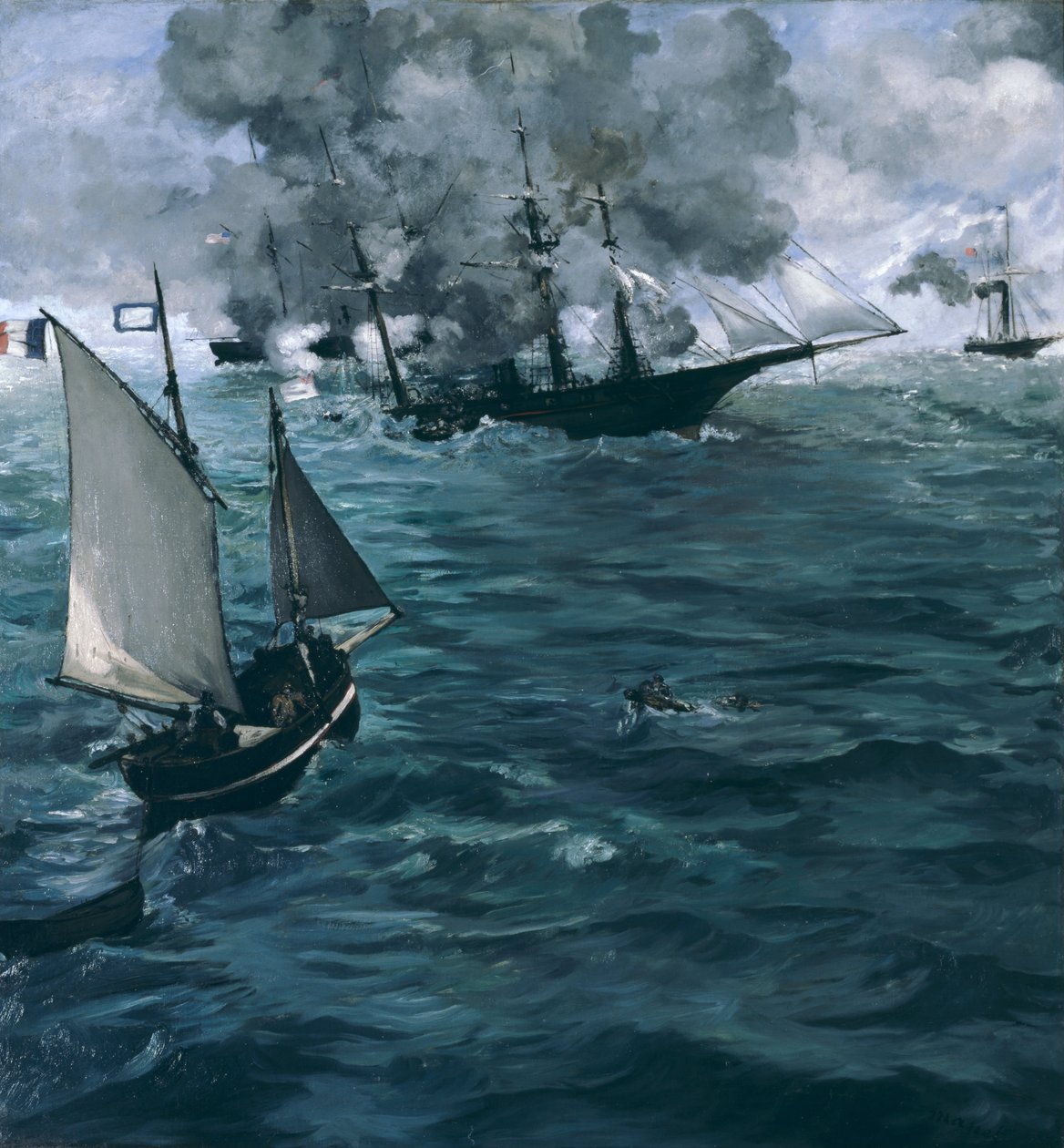 La batalla del U.S.S. Kearsarge y el C.S.S. Alabama de Édouard Manet