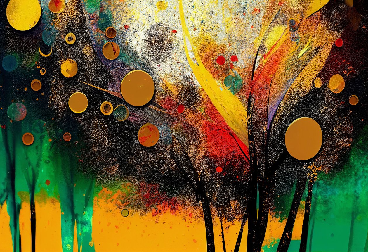 Susurros otoñales: Un lienzo digital de naturaleza abstracta de F. Abderrahim