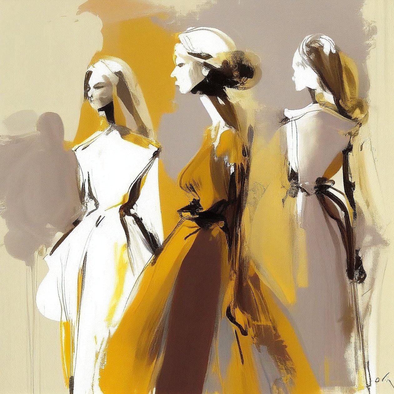 Pintura minimalista expresionismo abstracto, pintura mujer, Wall Art Prints de F. Abderrahim