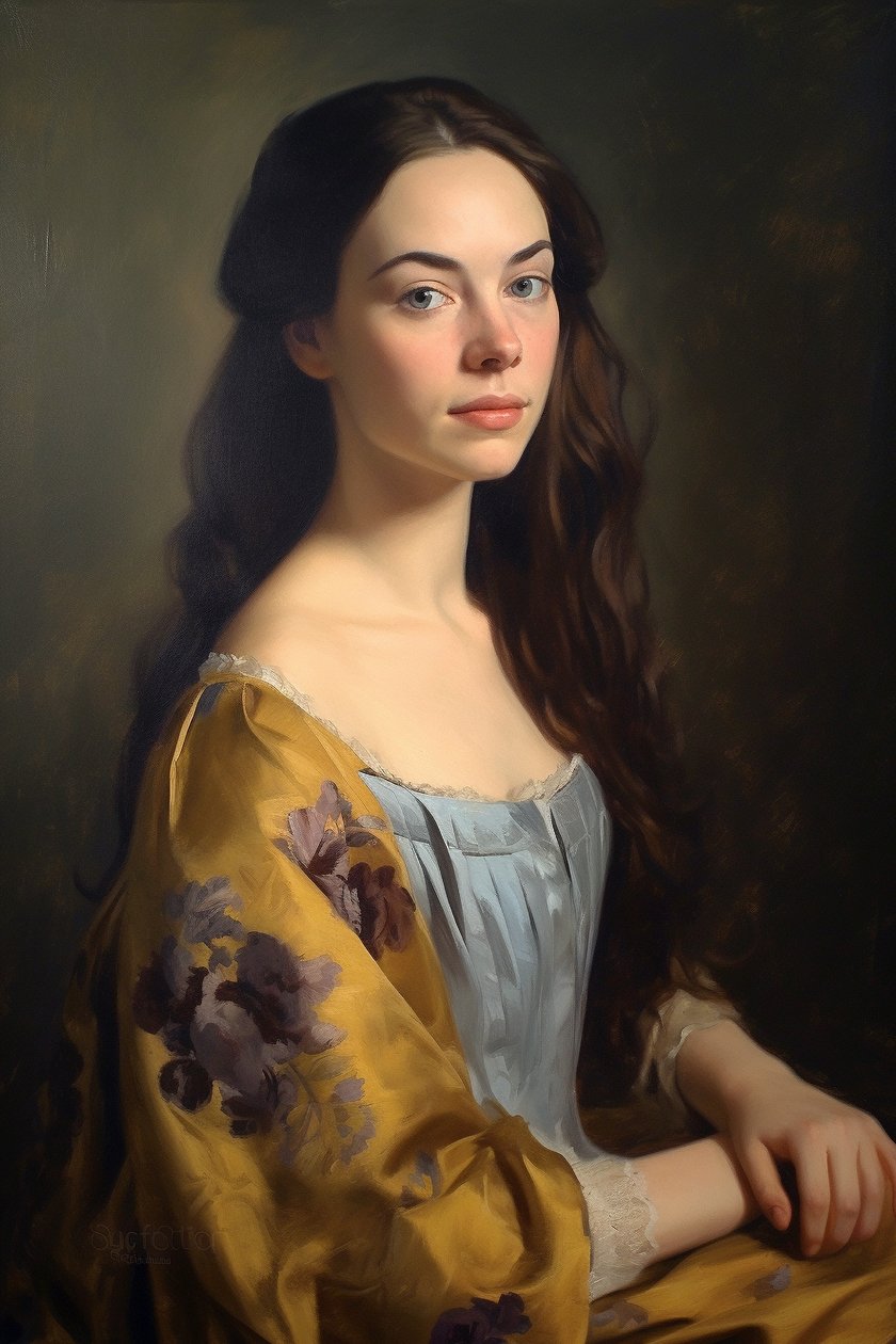 Pintura Retrato de una hermosa Supermodelo femenina Siglo XVIII | Impresiones en Lienzo, Arte Mural | Impresiones en Lienzo de F. Abderrahim