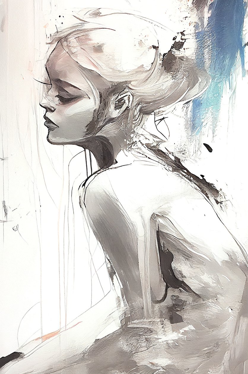 Cuadro mujer, romanticismo moderno, Wall Art | Impresiones en lienzo de F. Abderrahim