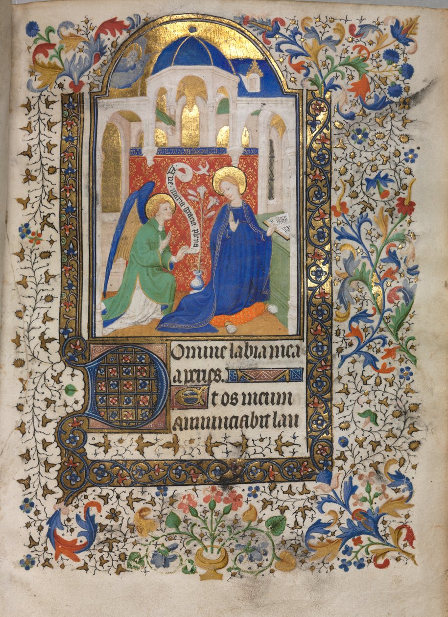 Libro de Horas (Uso de París): Anunciación de follower of Boucicaut Master