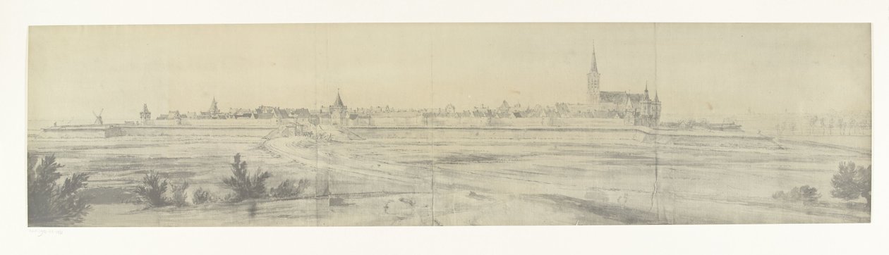 Vista de Elburg, 1672 Fotos de dibujos de la invasión francesa de los Países Bajos en 1672 por Adam Frans van der Meulen conservados en la Manufacture des Gobelins (título de la serie) de frères Moreau