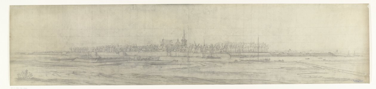 Vista de la tumba, 1672 Fotos de dibujos de la invasión francesa de los Países Bajos en 1672 por Adam Frans van der Meulen conservados en la Manufacture des Gobelins (título de la serie) de frères Moreau