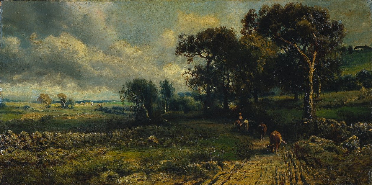 Nubes esponjosas de imitator of George Inness