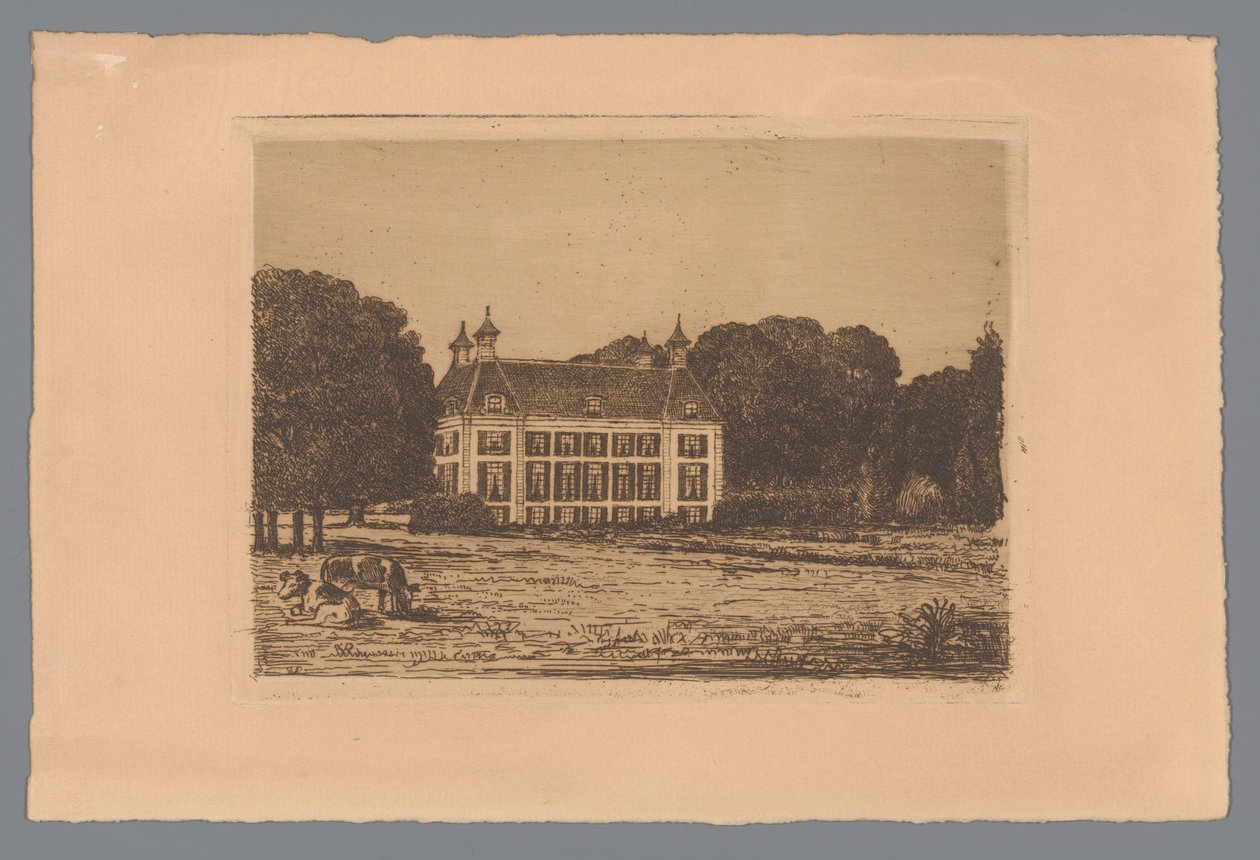 Vista desde un prado de la finca Waterland de jonkheer Barthold Willem Floris van Riemsdijk
