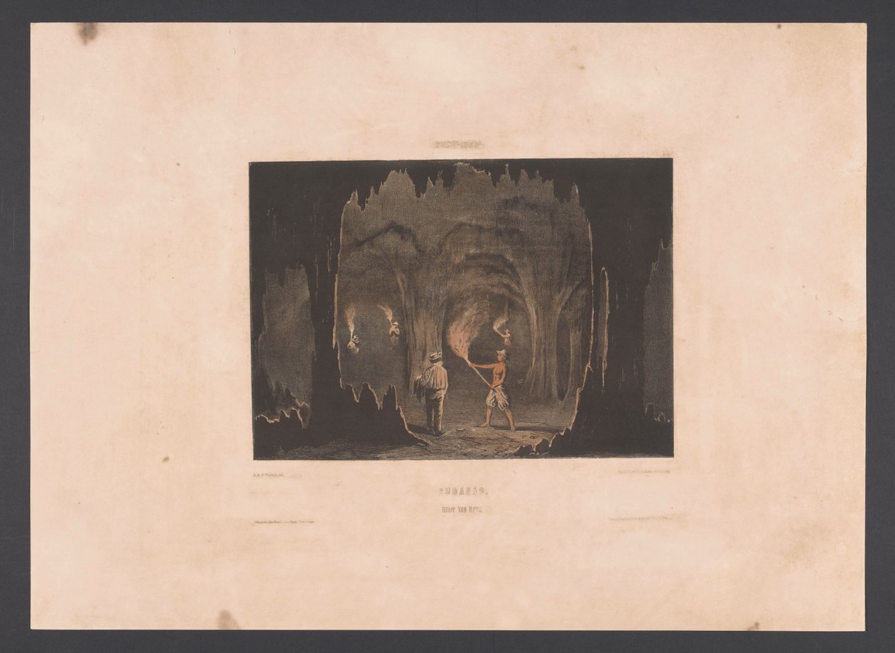 cuevas de hato Curazao. Cueva de Hato (título sobre objeto) West Indies (título de la serie sobre el objeto) Vistas desde las Indias Occidentales de los Países Bajos (título de la serie) de jonkheer Jacob Eduard van Heemskerck
