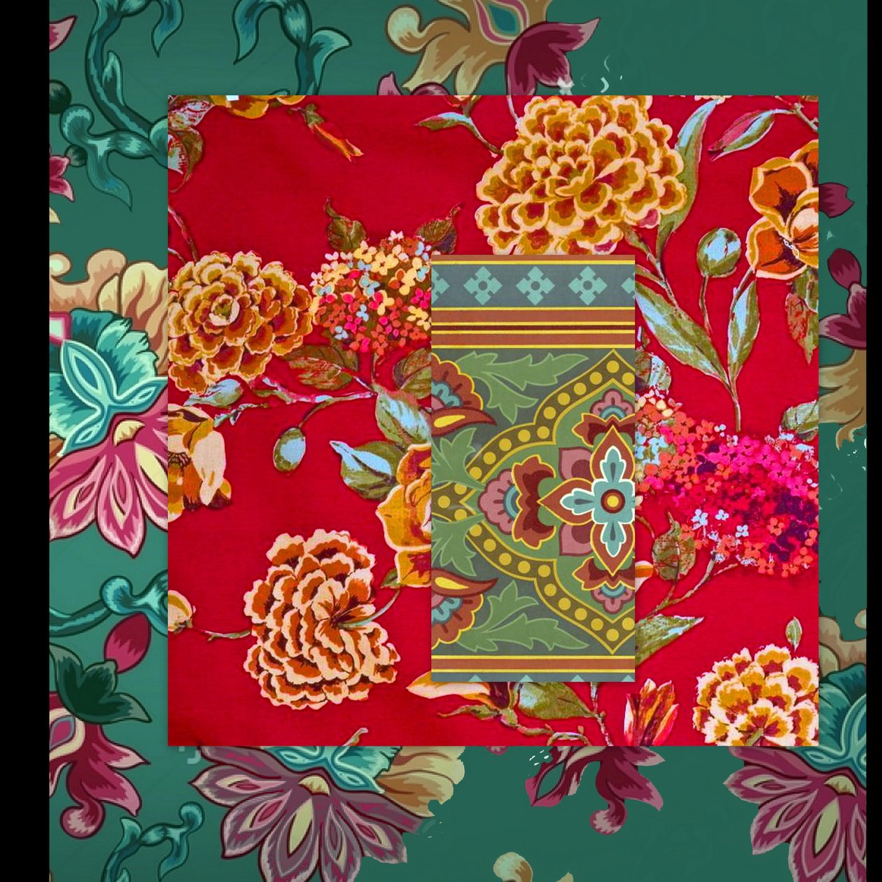 COLLAGE FLORAL MIXTO, 2018 (técnica mixta) de linda arthurs