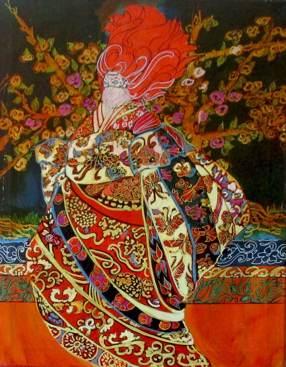 Mujer mágica, 2015 (mixta, acrílico, tinta, óleo) de linda arthurs