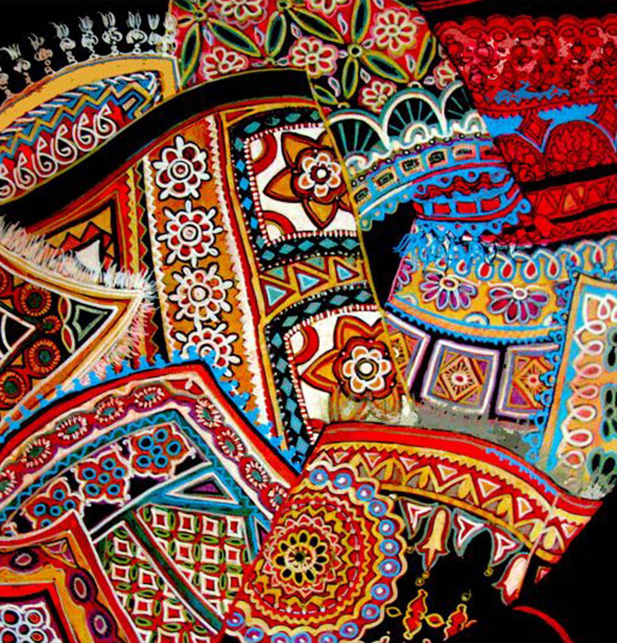 Abanicos orientales, 2016 (mixto) de linda arthurs
