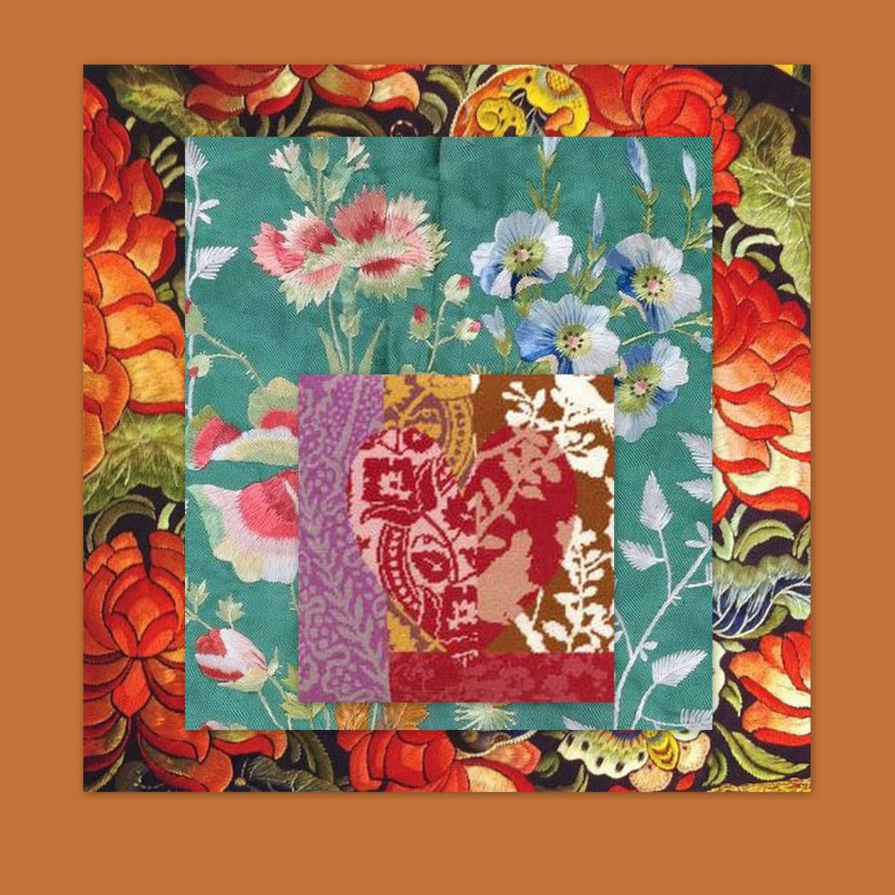 PRETTY FLORAL COLLAGE, 2018 (técnica mixta) de linda arthurs