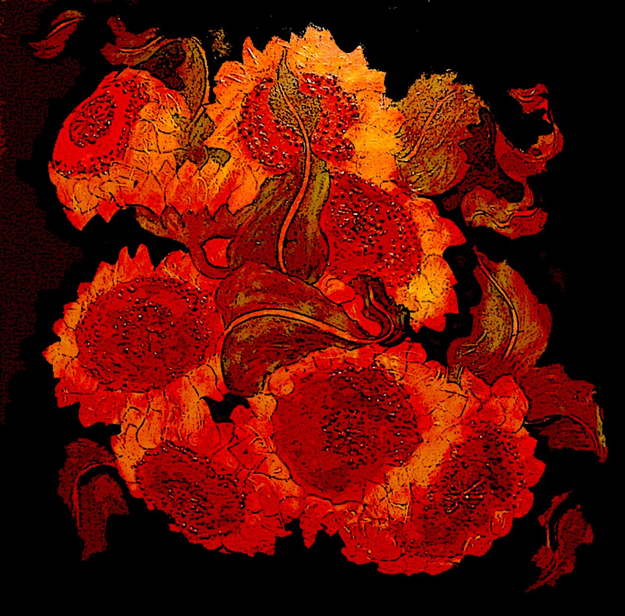 girasoles, 2014 (técnica mixta) de linda arthurs
