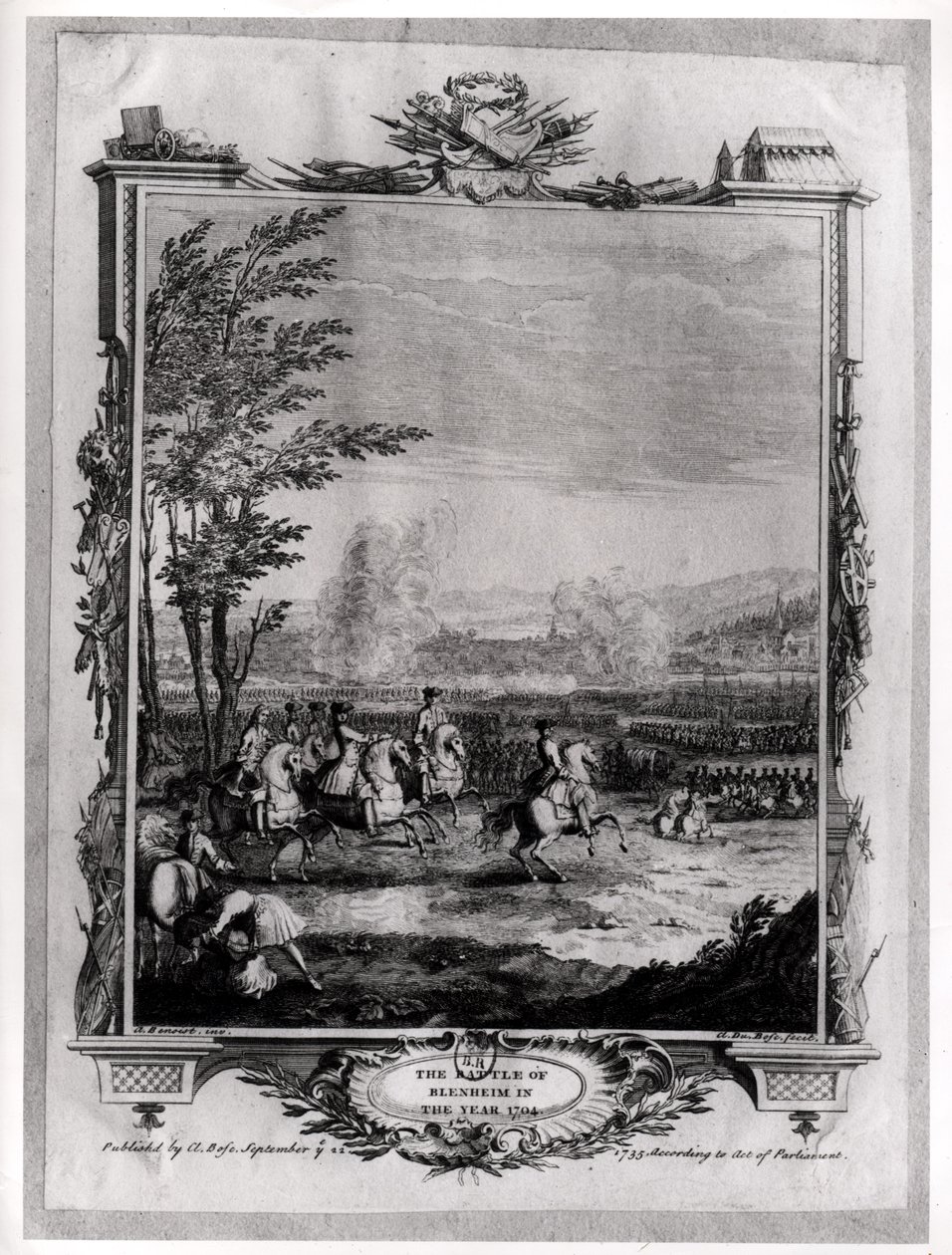 La batalla de Blenheim, 13 de agosto de 1704, grabado por Claude Dubosc, 1735 de Antoine Benoist or Benoit du Cercle