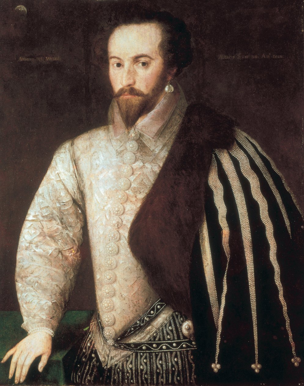Retrato de Sir Walter Raleigh (1554 - 1618). Pintura atribuida a Federico Zuccaro (o Zuccari) (1549 - 1609). 1588. Londres, National Portrait Gallery. de or Zuccaro Federico Zuccari