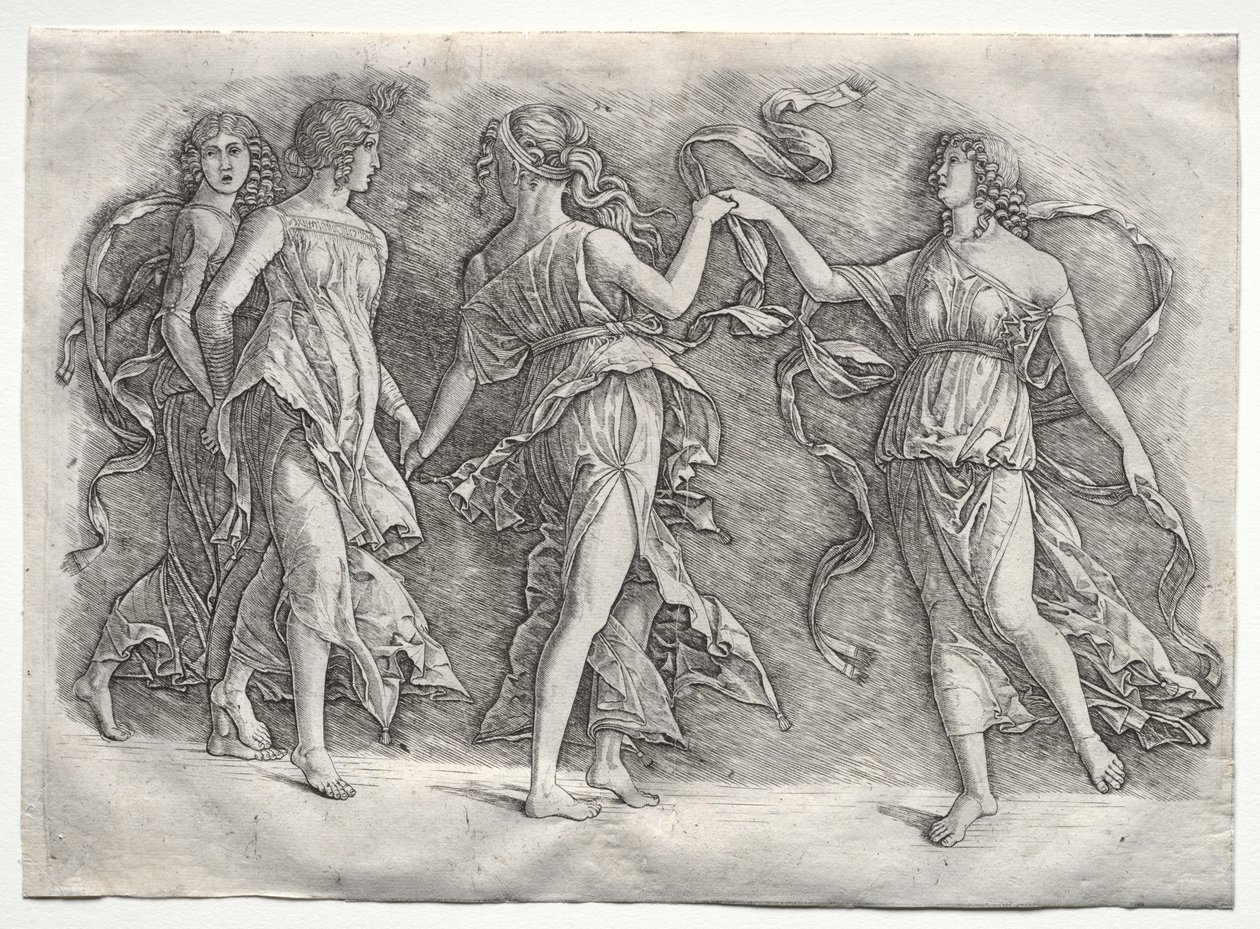 Cuatro musas danzantes de probably by the so called Premier Engraver
