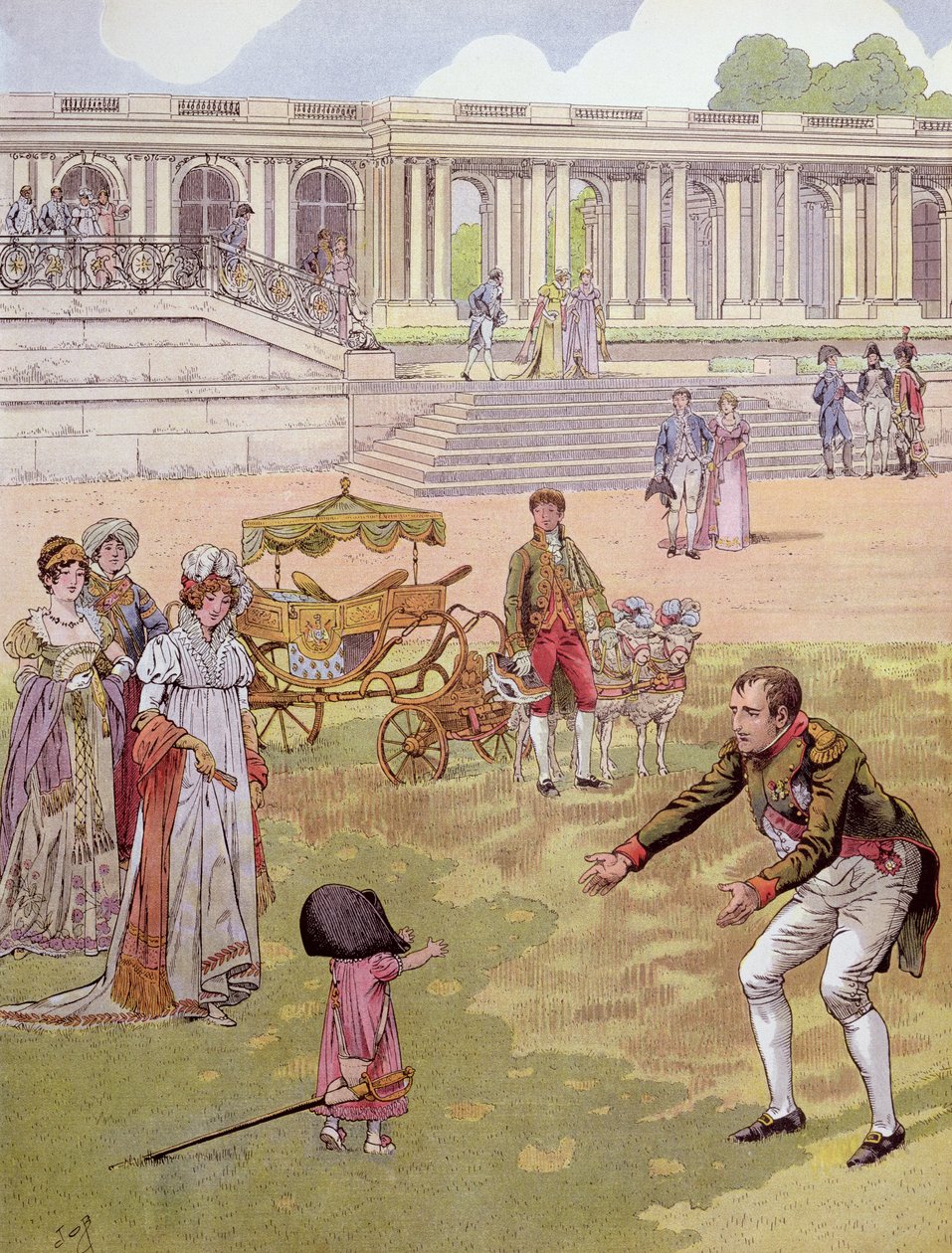 Napoleón jugando con el Rey de Roma, ilustración de 
