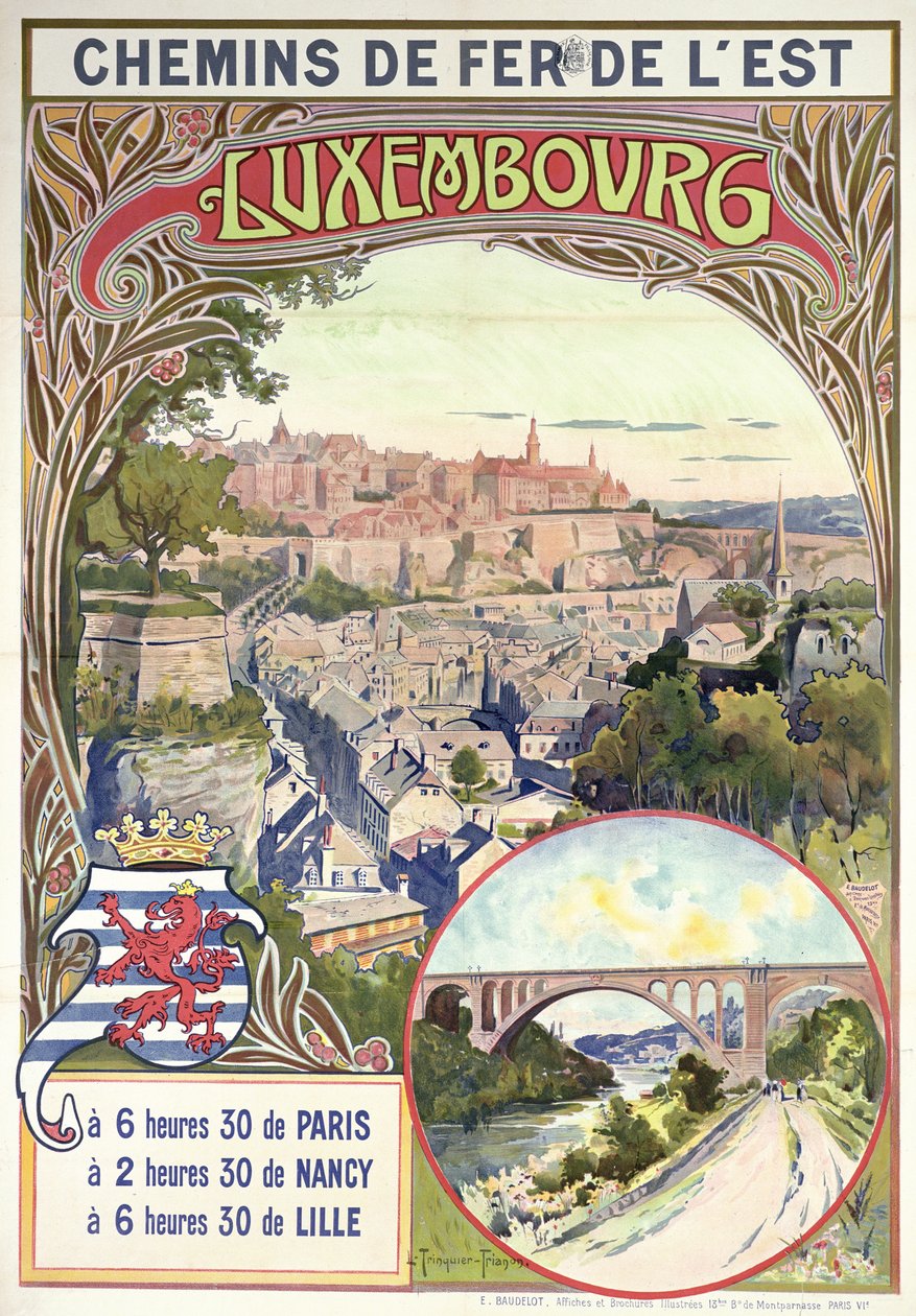 Póster publicitario de Luxemburgo, c.1900 de pseudonym of Trinquier, Louis Trinquier Trianon