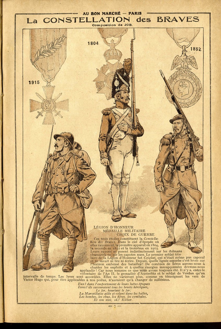 Diario de Bon Marche 1917 - Ilustración de Job (Jacques Marie Gaston Onfray de Breville) (1858-1931): 1905 de pseudonym for Onfray de Breville Jacques Job