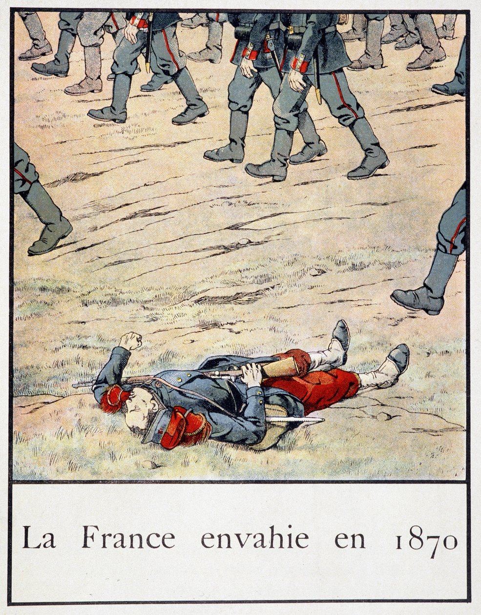 Francia invadida en 1870 (un soldado muerto en el campo de batalla) - en 
