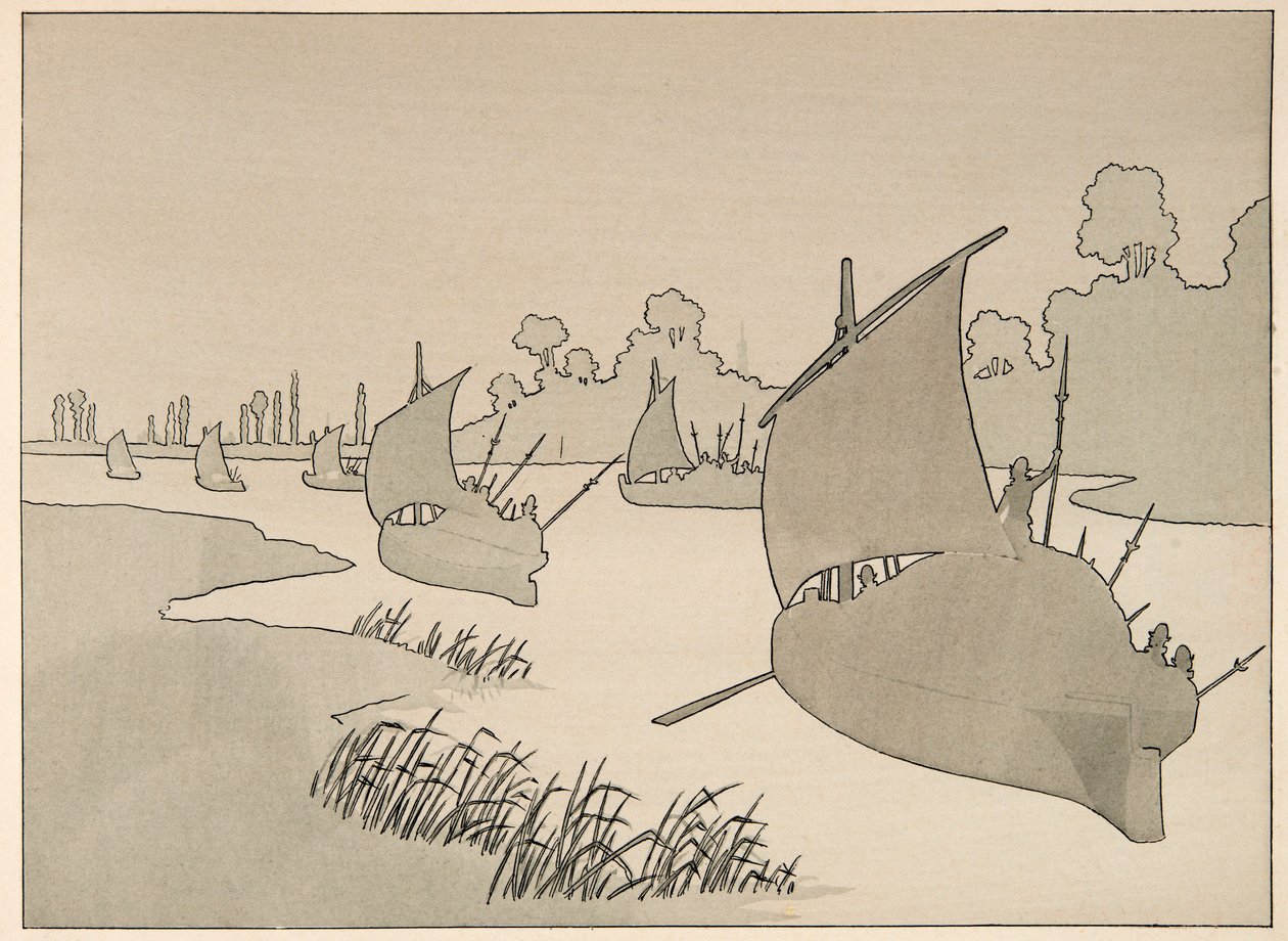 Ilustración del libro “Le bon roy Henri”: El Duque de Parma intenta abastecer París por barco de pseudonym for Onfray de Breville Jacques Job