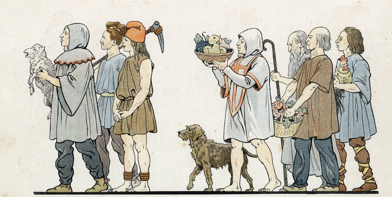En "Francia, su historia contada por G. Montorgueil, ilustrada por Job" 1896. Colección privada de pseudonym for Onfray de Breville Jacques Job