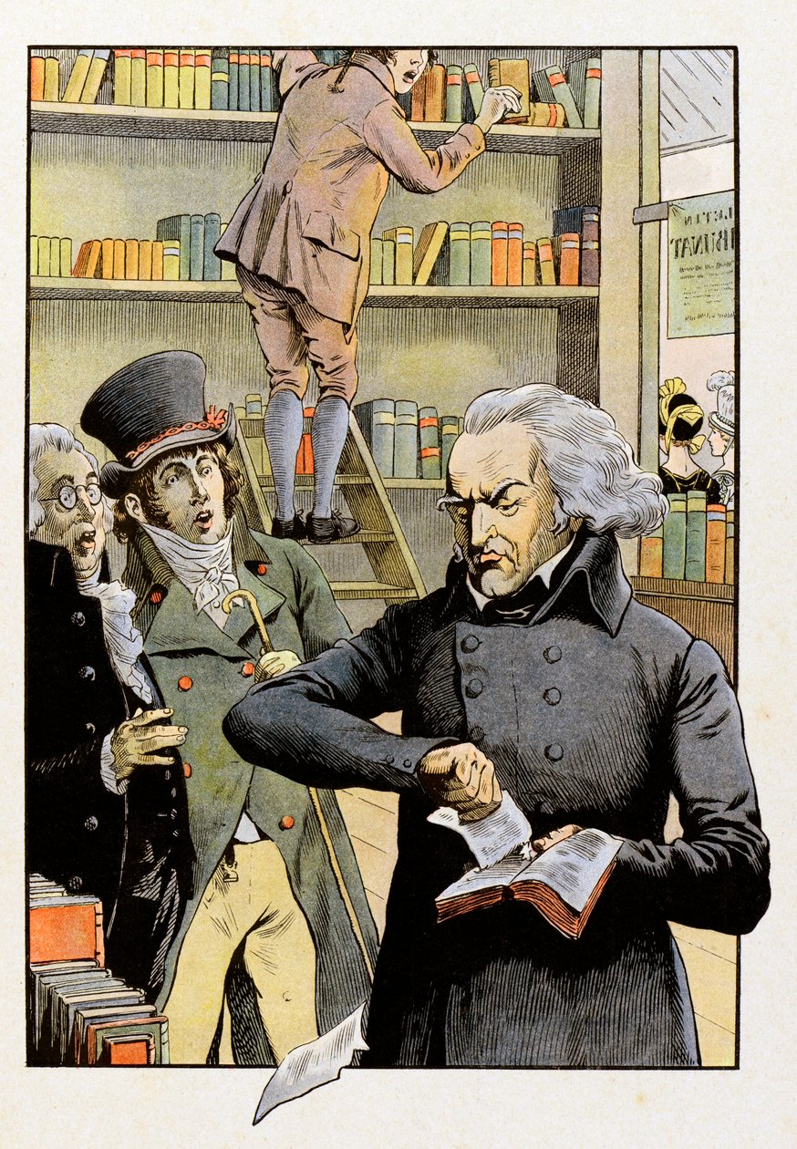En una librería, Theophile Malo Corret de La Tour d