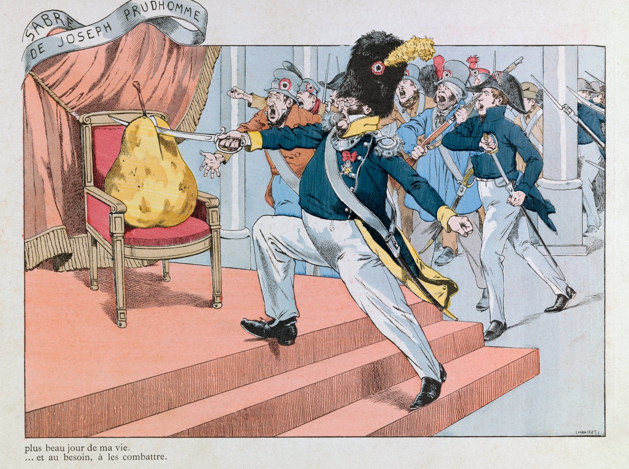 Jacques Marie Gaston Onfray de Breville dit JOB (1858 - 1931); Ilustración tomada del libro "Les épées de France": Luis Felipe expulsado del trono de pseudonym for Onfray de Breville Jacques Job