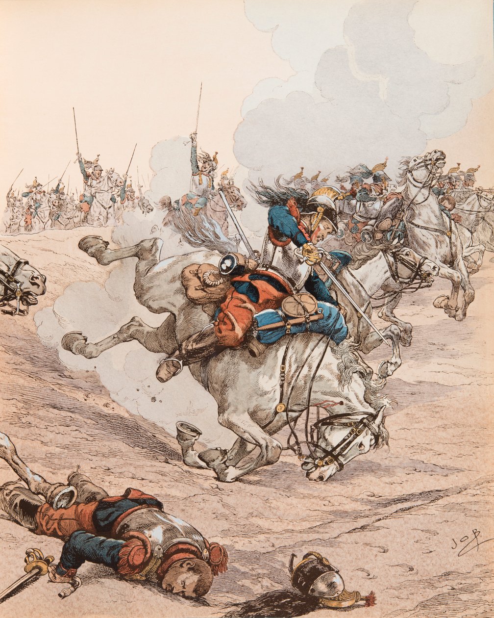 Carga de los acorazados en la Batalla de Reichshoffen (o Fröschwiller Woerth) en 1870 de pseudonym for Onfray de Breville Jacques Job