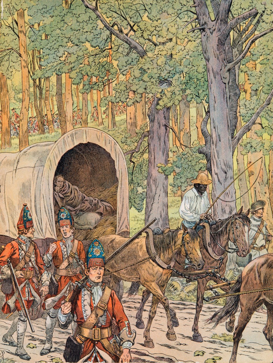 Jacques Marie Gaston Onfroy de Breville dit JOB - George Washington con el ejército del General Edward Braddock, entonces ayudante de campo del general de pseudonym for Onfray de Breville Jacques Job