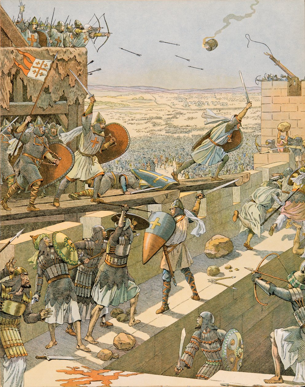 Historia de Bélgica: Englebert y Lietaud de Tournai, cruzados de Tournai, asaltaron primero Jerusalén en 1099 de pseudonym for Onfray de Breville Jacques Job