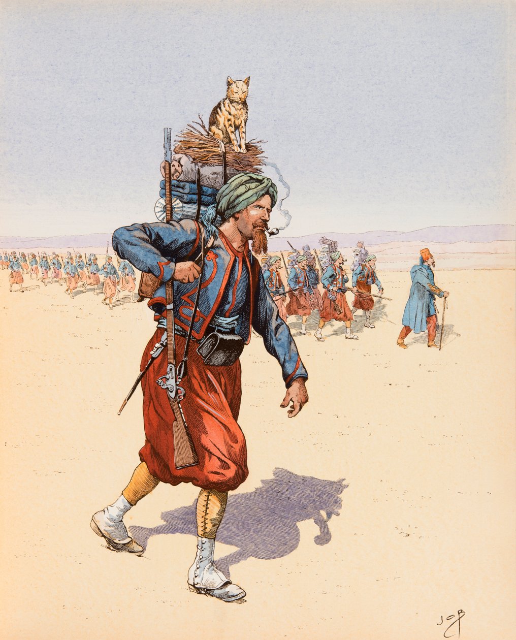 Jacques Marie Gaston Onfroy de Breville dit JOB (1858-1931) - Le Zouzou (Zouave en expedición en el desierto) de pseudonym for Onfray de Breville Jacques Job