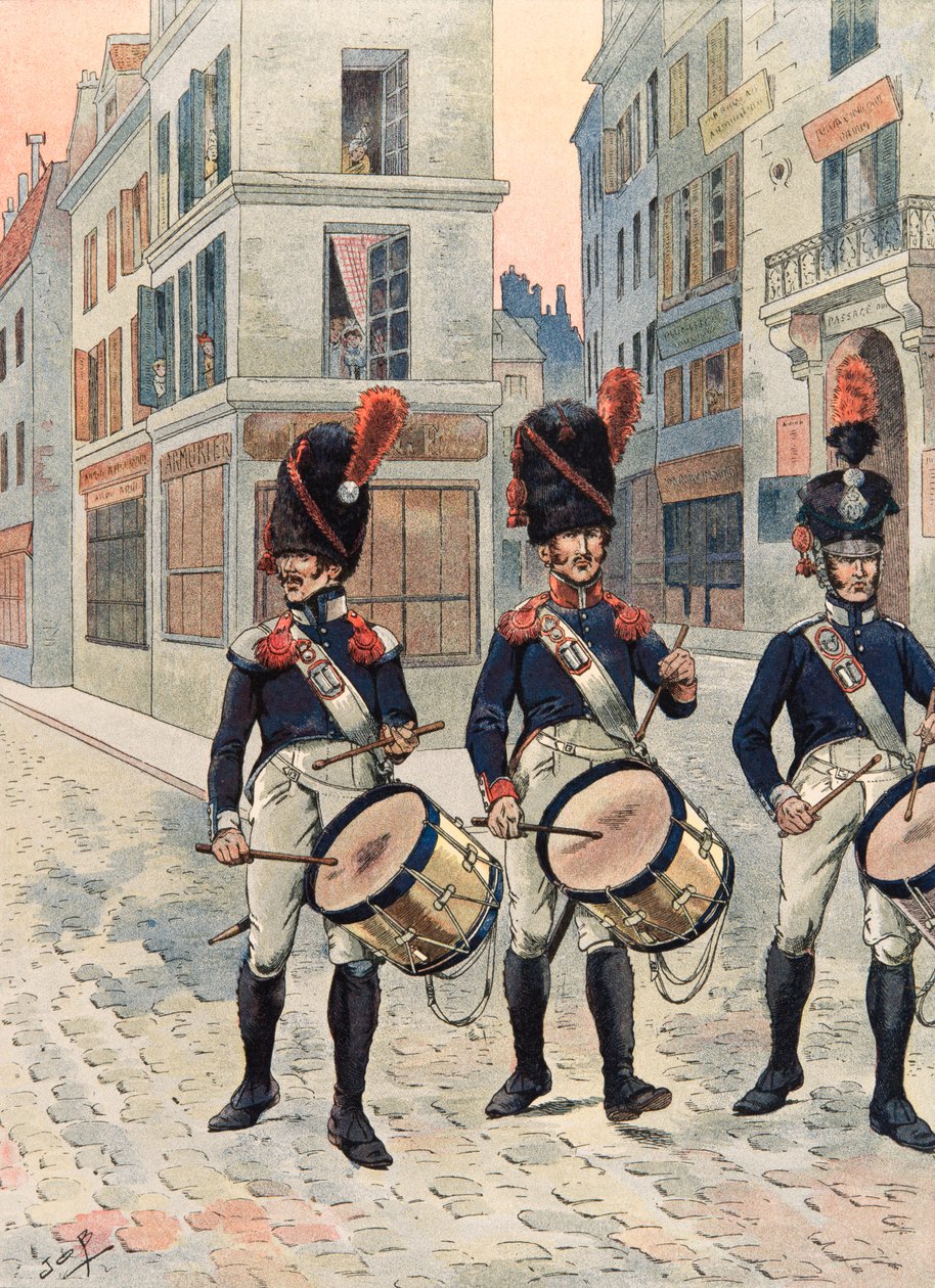 Uniforme de las tropas francesas en todos los tiempos: Tambores de la Guardia Nacional de París (1814 - 1815), Colección Privada de pseudonym for Onfray de Breville Jacques Job