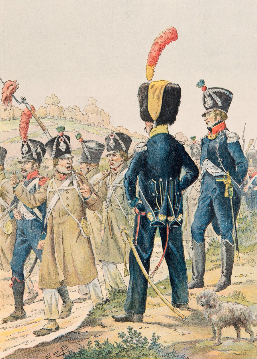 Jacques Marie Gaston Onfroy de Breville dit JOB - Atuendo de las tropas francesas en todos los tiempos: Oficiales de Voltigeurs y Cazadores de Infantería Ligera bajo el Primer Imperio de pseudonym for Onfray de Breville Jacques Job