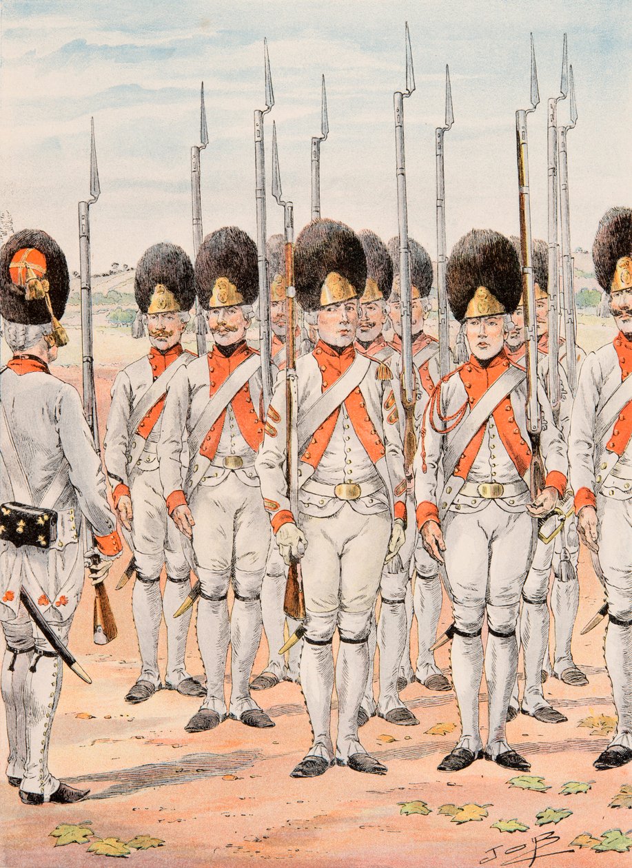 Uniforme de las tropas francesas en todos los tiempos: Granaderos del Regimiento de Orleans Infantería (1765-1775) de pseudonym for Onfray de Breville Jacques Job