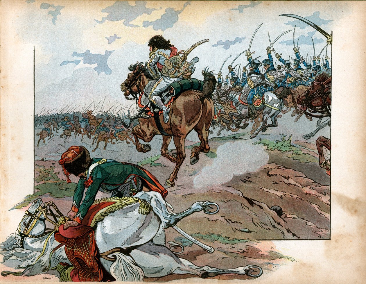 Joachim Murat (1767-1815) cargando con sus hombres en la Batalla de Heilsberg el 10 de junio de pseudonym for Onfray de Breville Jacques Job