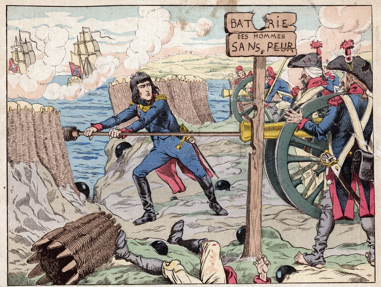 Napoleón en Tolón - (Sitio de Tolón) 1793 - litografía de Job (Jacques Onfroy de Bréville) de 