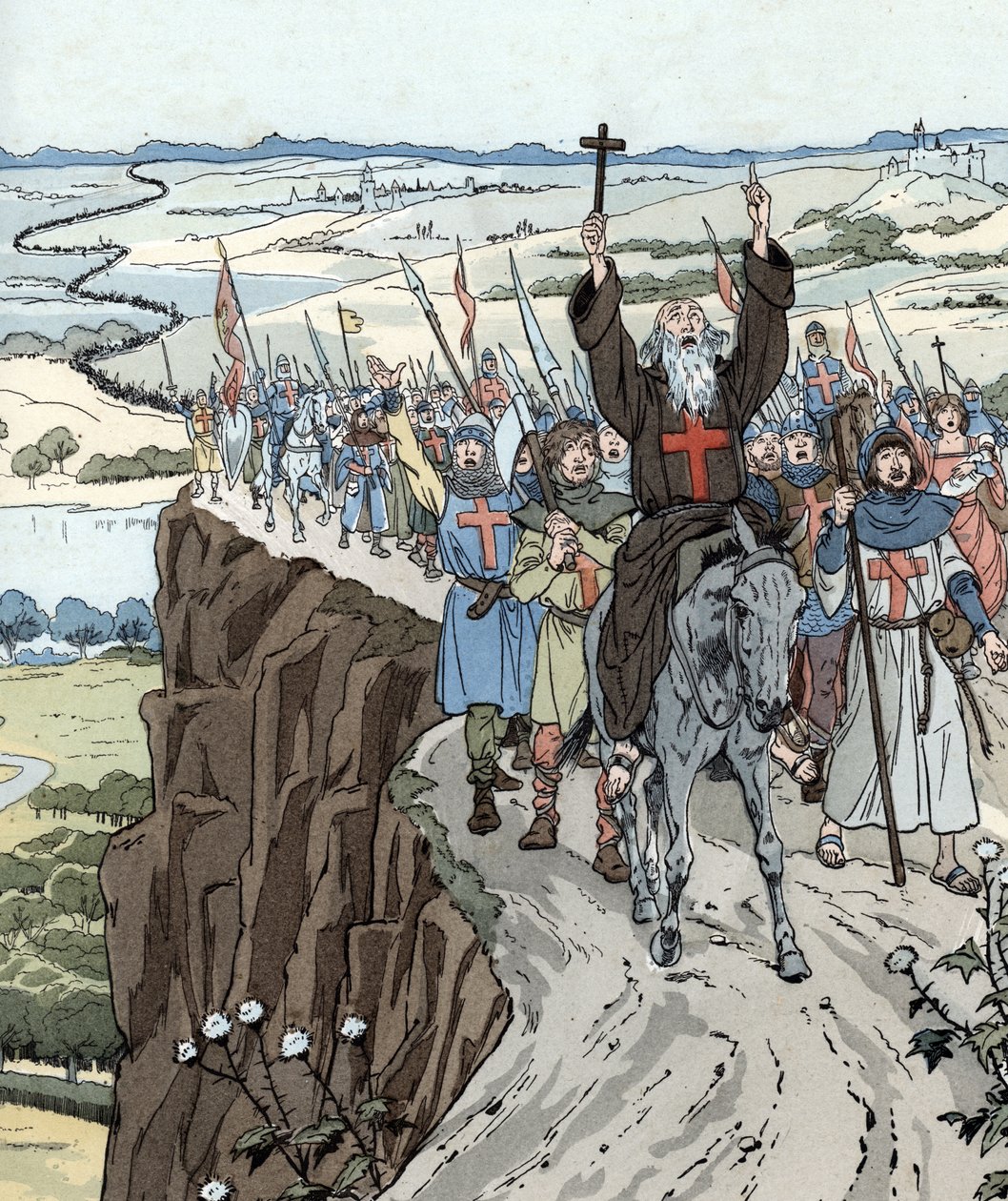 Pedro el Ermitaño dirigió la Primera Cruzada (1096) al grito de "¡Dios lo quiere!". de pseudonym for Onfray de Breville Jacques Job