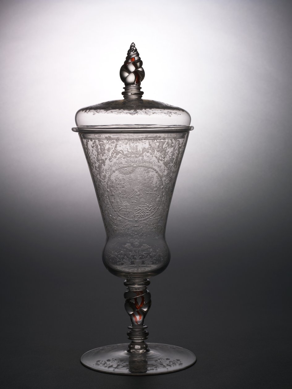 Copa con tapa, c.1715 de school Bohemian