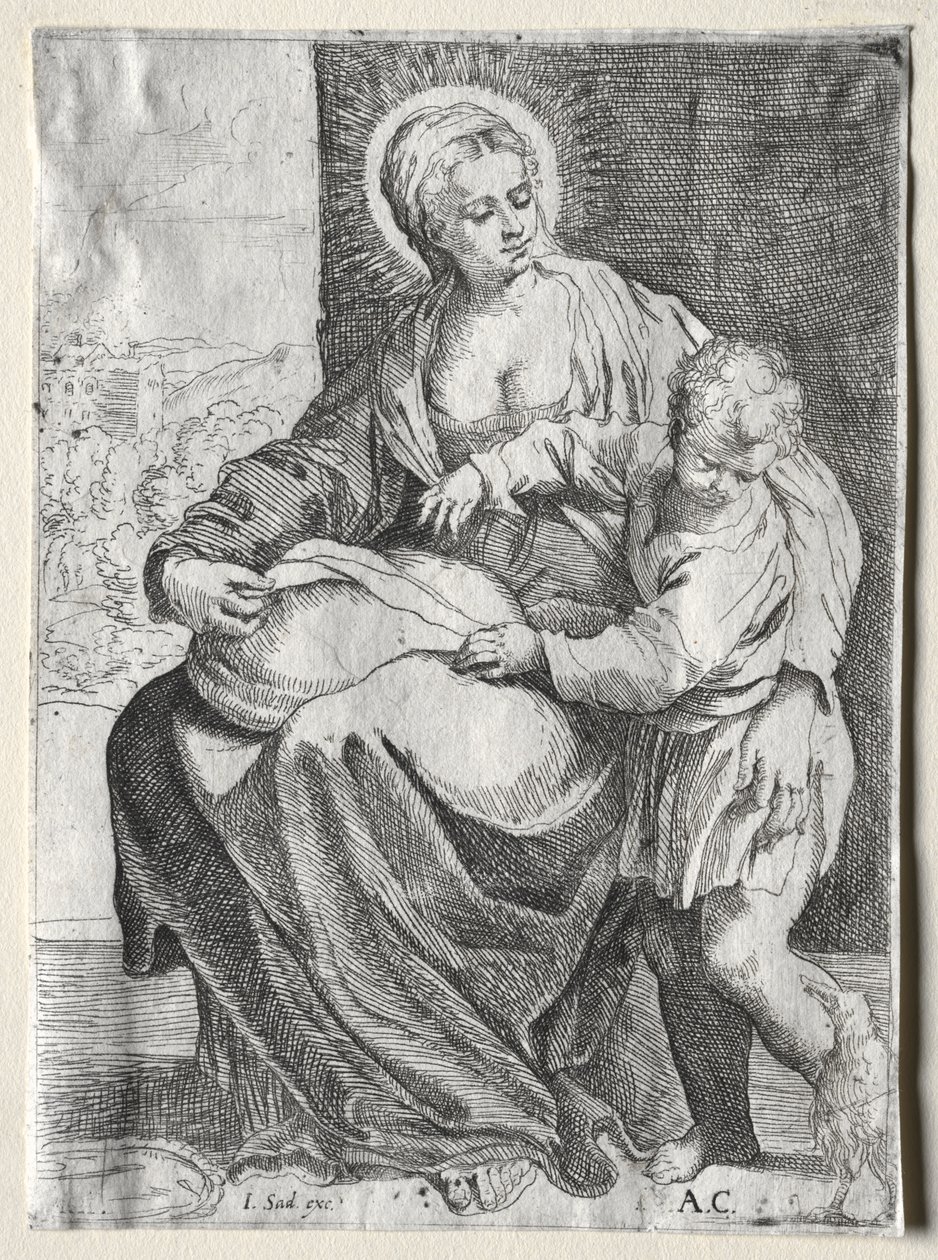 Madonna con el Cuervo Blanco de school of Annibale Carracci