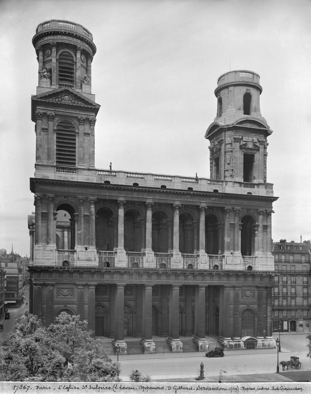 Vista de la iglesia de Saint-Sulpice, 1921-22 de Studio Giraudon