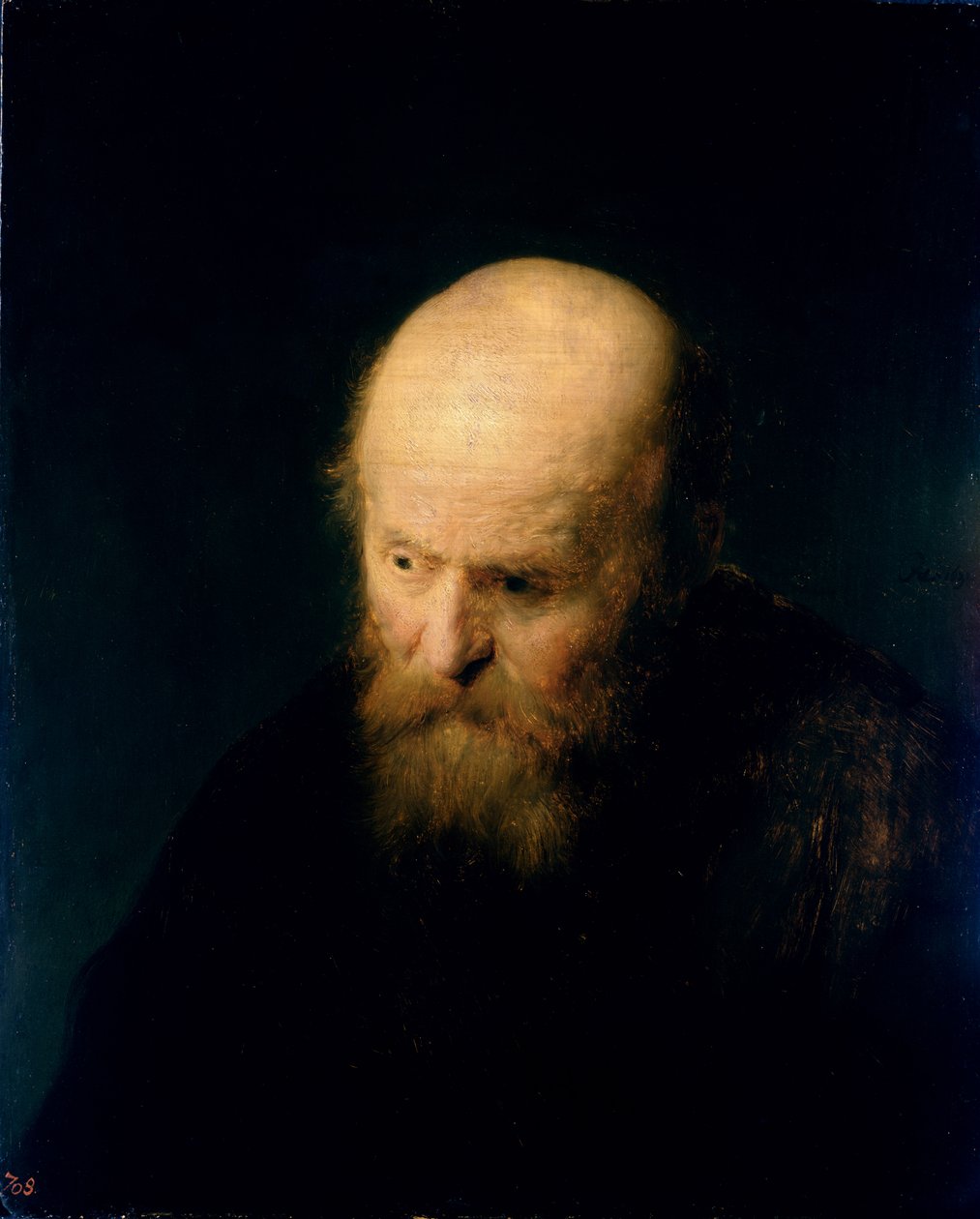 Cabeza de un anciano calvo, 1632 de studio of Rembrandt Harmensz. van Rijn